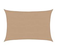 Fisinber Voile d'ombrage rectangulaire - 5 x 7 m - Taupe - En polyéthylène haute densité - Protection solaire - Pour jardin, terrasse et balcon - Résistant à la déchirure - 4 x 1,5 m - Cordes de