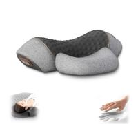 FisioRest 3-in-1 Neck Massager, Fisiorest Neck Massager, Necks and Shoulder Massagers with Heat and Traction, Slow Rebound Memory Foam Pillows, Soft & Comfortable, Unisex (Grey)