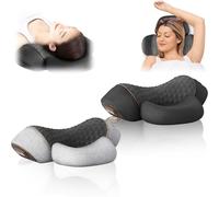 Fisiorest Lot de 2 masseurs de cou Artuvate 3 en 1 au design ergonomique pour la douleur, avec chaleur et traction, pétrissage des tissus profonds (noir + gris)