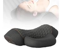 Fisiorest The 3-in-1 Neck Massager, Core Hero 3-in-1 Neck Massage Pillow, Ergonomic Design Necks Massager Pillow, Adjustable Memory Foam Pillowslifting Airbag with Heat (black)