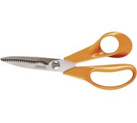 Fiskars Ciseaux de jardin lames striées, Longueur: 18 cm, Lames en acier inoxydable/Poignées en plastique, Orange, Classic, S92, 1000555