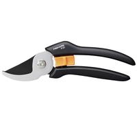 Fiskars Sécateur à Lame Franche pour Branches fraîches, Revêtement Antiadhésif, Lames en acier/poignées FiberComp, Noir/Orange, Solid, P121, 1057160
