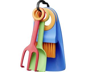 Fiskars 1062472 Transplantoir, Transplantoir étroit, Fourche, Brosse de nettoyage multicolore