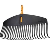 Fiskars Râteau à feuilles OneClick L – Balai éventail 51 cm, changement en un clic, Noir/Orange