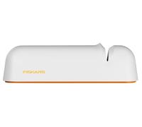 Fiskars Aiguiseur pour couteaux à lame lisse en acier, Pierre à aiguiser en céramique, Functional Form, Roll-Sharp, Blanc/Orange, 1014214