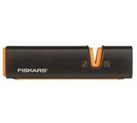 Fiskars Aiguiseur pour haches et couteaux Xsharp – Pierre céramique, boîtier renforcé Noir/Orange