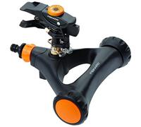 Fiskars Arroseur à impulsions XL avec roues – Ø 26 m, réglage portée, rotation – Noir/Orange