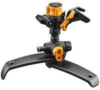Fiskars Arroseur à pulsations XL 1027050 – Valve on/off, portée Ø 26 m, noir/orange
