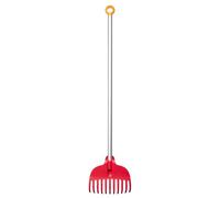 Fiskars Balai à feuilles My First 80 cm – 11 dents, manche aluminium – Rouge (1001419)