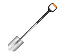 Fiskars Bêche à bord pointu pour sol dur et caillouteux, Longueur: 120 cm, Lame en Acier/Poignée en plastique renforcé de fibre de verre, Noir/Orange, Xact, Taille: L, 1003683