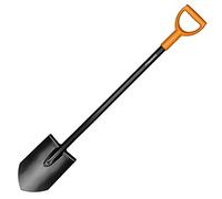 Fiskars Bêche à bord pointu pour sols durs et caillouteux, Longueur : 117 cm, Lames en Acier/Poignée en plastique, Noir/Orange, Solid, 1003455