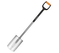 Fiskars Bêche à bord rond pour sol meuble et peu caillouteux, Longueur: 120 cm, Lame en Acier/Poignée en plastique renforcé de fibre de verre, Noir/Orange, Xact, Taille: L, 1003681