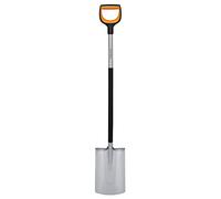 Fiskars Bêche de Jardin pour Sols mous et pauvres en cailloux, Bout Rond, Longueur : 120 cm, Lame renforcée en acier au bore, Noir/Orange, Xact, 1066730