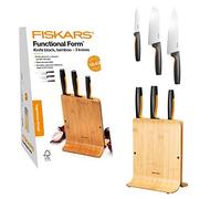 Fiskars Functional Form Fiskars Bloc de Couteaux en Bambou avec 3 Couteaux 1057553