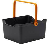Fiskars Boîte de rangement pour outils de plantation et accessoires de jardin, 35,3 x 27,2 x 17,4 cm (LxPxH), résine synthétique, noir/orange, 1071305