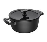 Fiskars Casserole avec Couvercle, Hard Face, Diamètre 22 cm | Capacité : 3,5 litres, Tous Types de Feux, Antiadhésif, Résistant aux Rayures, Aluminium/Plastique, 1075526