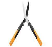Fiskars Cisaille à haie, Système à crémaillère PowerGear X, Revêtement antiadhésif, Lames en Acier, Longueur: 63 cm, Noir/Orange, HSX92, 1023631