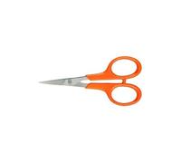 Fiskars Ciseaux à broder, incurvés, longueur totale 10 cm, pour droitiers et gauchers, lames en acier inoxydable/poignées en plastique, 1005144, Orange