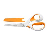 Fiskars Ciseaux de Tailleur Razor Edge, Longueur 20,7 cm, Lames en acier inoxydable/Poignées en plastique, Blanc/Orange, 1070078