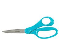 Fiskars Ciseaux d'écolier, Ciseaux pour Enfants à partir de 12 ans, Droitier, longueur totale : 18 cm, Lames en Inox, Turquoise, 1067855