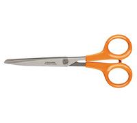 Fiskars Ciseaux multi-usages, Longueur totale: 17 cm, Pour droitiers et gauchers, Lames en acier inoxydable/Poignées en plastique, Orange, Classic, 1005150