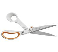 Fiskars Ciseaux multi-usages RazorEdge, Longueur totale: 24 cm, Lames en acier inoxydable/Poignées en plastique, Blanc/Orange, Amplify, 1005225