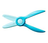 Fiskars Ciseaux pour Enfants, A partir de 2 ans, pour apprendre à couper, Longueur : 13 cm, Lames et poignées en plastique, vert bleu, Starter, 1064066