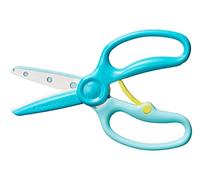 Fiskars Ciseaux pour Enfants, à partir de 3 ans, pour apprendre à couper, Longueur : 13 cm, Lames en métal avec revêtement plastique/manches en plastique, vert bleu, Training, 1064068