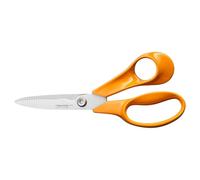 Fiskars Classic Ciseaux, Lames Dentelées, Pour Droitier, Longueur Totale : 18.7 cm, Vis Torx Améliorée et Poignée Plus Ergonomique, Acier de Qualité/Plastique, Orange, 1075052