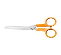 Fiskars Classic Petits Ciseaux Universels de Bricolage, Pour Droitier et Gaucher, Longueur Totale : 16 cm, Poignée Ergonomique Améliorée, Acier de Qualité/Plastique, orange, 1075055