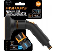 Fiskars Comfort Set - Pistolet d'arrosage multiple avec raccord rapide Comfort Stop 1/2-5/8 1057609