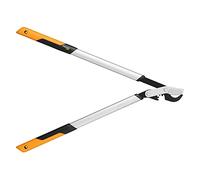 Fiskars Coupe-branches à lames franches pour bois vert, Système à crémaillère PowerGear X, Taille L, Revêtement antiadhésif, Diamètre de coupe: 5 cm, Acier trempé, Longueur: 80 cm, Noir/Orange, LX98, 1020188