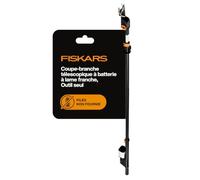 Fiskars Coupe-branches multifonctions sans fil bypass, Sans batterie | Branches vertes jusqu'à Ø 32 mm, Jusqu'à 1.500 coupes par charge, Manche 2,5 - 4 m, Portée 6 m, Noir/Orange, 1082340