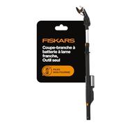 Fiskars Coupe-branches télescopique sans fil bypass, Sans batterie, Ø 32 mm | Pour bois vert, Jusqu'à 1.500 coupes par charge, Manche télescopique 1,3 - 1,7 m, Portée 3,4 m, Noir/Orange, 1082299
