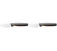 Fiskars Couteau à Beurre, Functional Form, Longueur Totale : 20 cm, Acier Inoxydable Japonais/Plastique, 1057546, Noir/Orange (Lot de 2)
