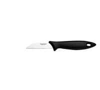 Fiskars Couteau à Éplucher avec lame en inox, Essential, plastique/acier inoxydable, longueur de lame : 7 cm, noir/argenté, 1065580