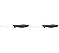 Fiskars Couteau à Légmes, Essential, longueur totale : 22 cm, Inox/plastique PP, Noir, Essential, 1065568 (Lot de 2)