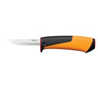 Fiskars Couteau d'artisan, Fourreau avec aiguiseur intégré, 20,9 cm, Noir/Orange/Rouge, 1023620