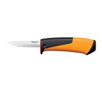 Fiskars Couteau d'artisan, Fourreau avec aiguiseur intégré, 20,9 cm, Noir/Orange/Rouge, 1023620