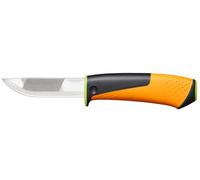 Fiskars Couteau pour travaux difficiles – Fourreau avec aiguiseur intégré, surface de frappe