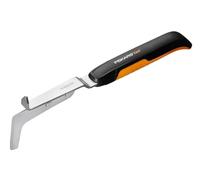 Fiskars Couteau désherbeur pour extirper les mauvaises herbes et la mousse, Longueur : 33,8 cm, Noir/Orange, Acier/Plastique, Xact, 1027045