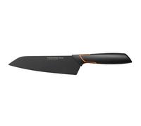 Fiskars Couteau Santoku, Design moderne, Longueur totale: 29 cm, Acier/Plastique, Edge, 1003097, Noir/Orange