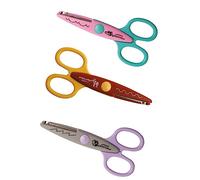 Fiskars cranteurs pour enfant Animaux du zoo, 3 pièces, Longueur totale: 13 cm, Pour droitiers et gauchers, + 4 ans, Lames en acier inoxydable/Poignées en plastique, Rose/Rouge/Gris, 1003846
