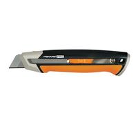 Fiskars Cutter avec Lames Cassables, Longueur 19,4 cm, Lame incluse (25mm), Acier inoxydable/Plastique, Noir/Orange, CarbonMax, 1027228