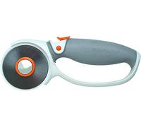 Fiskars Cutter rotatif à Poignée Softgrip, Revêtement en titane, Ø 60 mm, Pour droitiers et gauchers, Orange/Blanc/Gris, 1004753