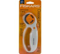 Fiskars Cutter rotatif, Changement de lame facile Ø45 mm, Poignée confortable, Revêtement en titane, Orange/Blanc, 1003861