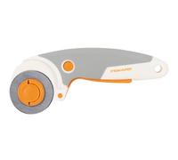 Fiskars Cutter Rotatif en Titane, Lame rotative avec Gâchette, pour Droitier et Gaucher, Diamètre de la Lame : 45 mm, orange/blanc/gris, 1066041