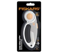 Fiskars Cutter Rotatif en Titane, Lame rotative avec Poignée en boucle, pour Droitier et Gaucher, Diamètre de la Lame : 45 mm, orange/blanc/gris, 1066047