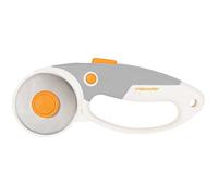 Fiskars Cutter Rotatif en Titane, Lame rotative avec Poignée en boucle, pour Droitier et Gaucher, Diamètre de la Lame : 60 mm, orange/blanc/gris, 1066040