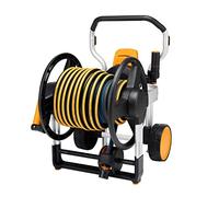Fiskars Dévidoir Manuel XL sur Roues, kit d'Arrosage Tout-en-un, Enroulement Manuel, Portée totale de 21,5 m, Tuyau d'Arrosage de taille universelle (Ø 13 mm), Raccord de Robinet universel, 1062256